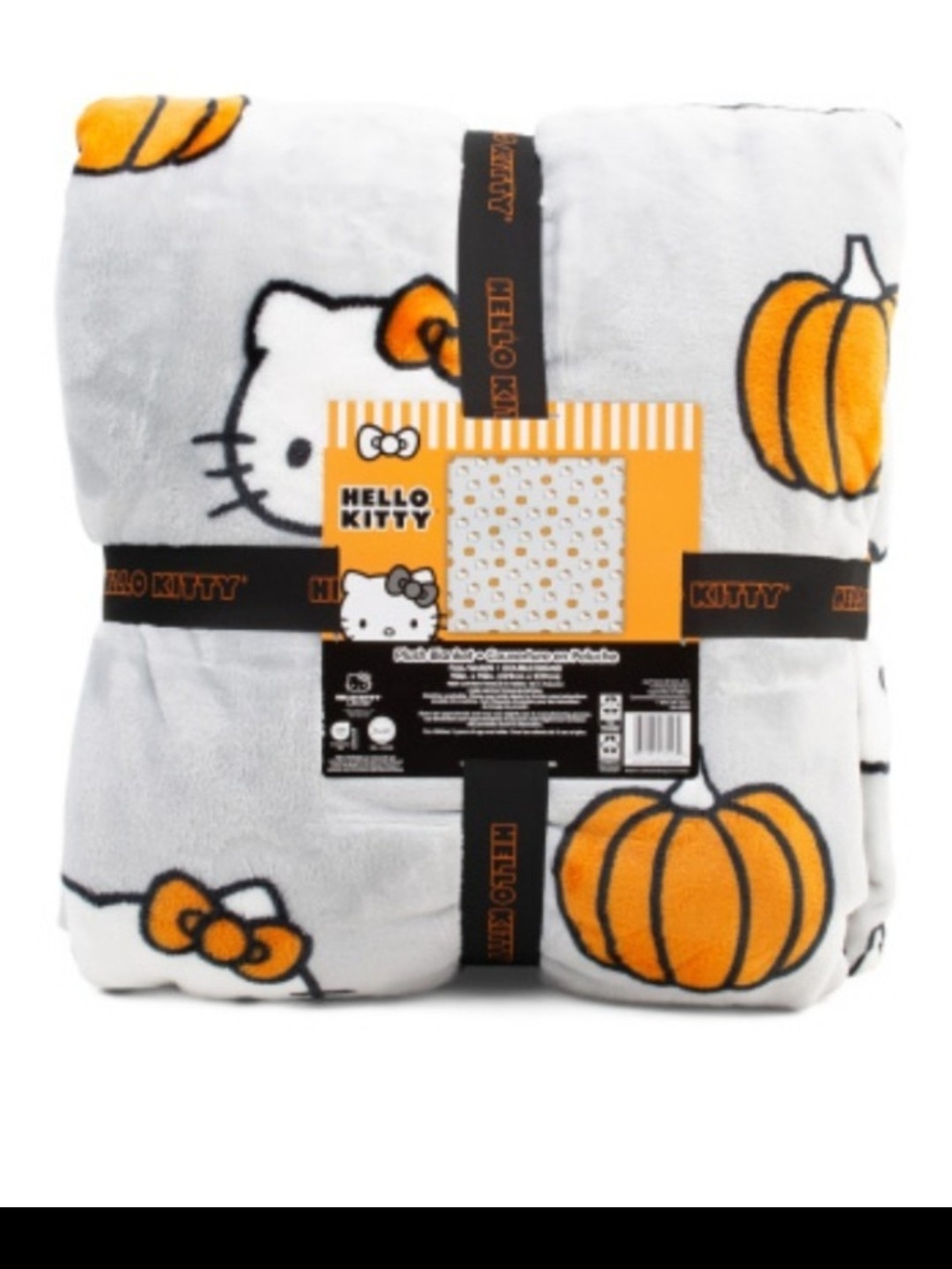 Hello Kitty New Release Pumpkin Plush Blanket-NWT